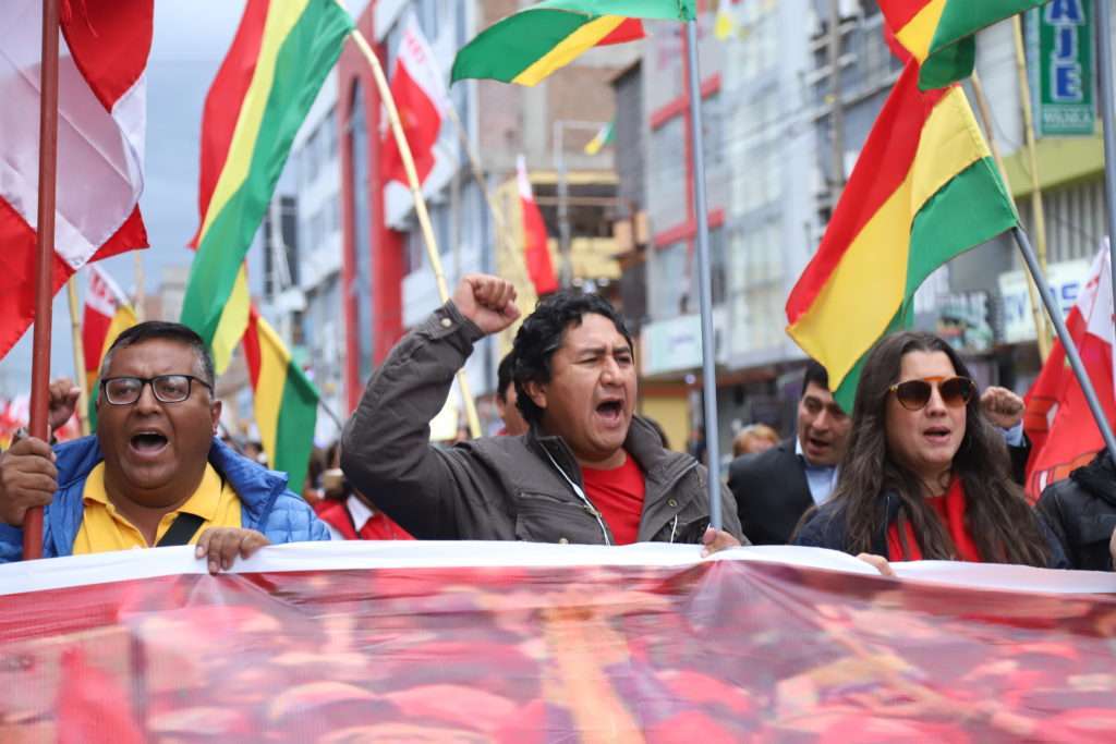 Perú Libre marchó en Huancayo multitudinariamente rechazando golpe de Estado contra Evo Morales en Bolivia