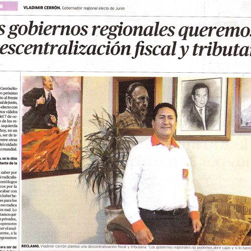 Entrevista a Vladimir Cerrón: A usted se le dice que es un izquierdista radical – La República